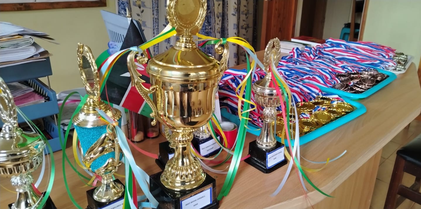 Academic award recognition and celebratory trophies